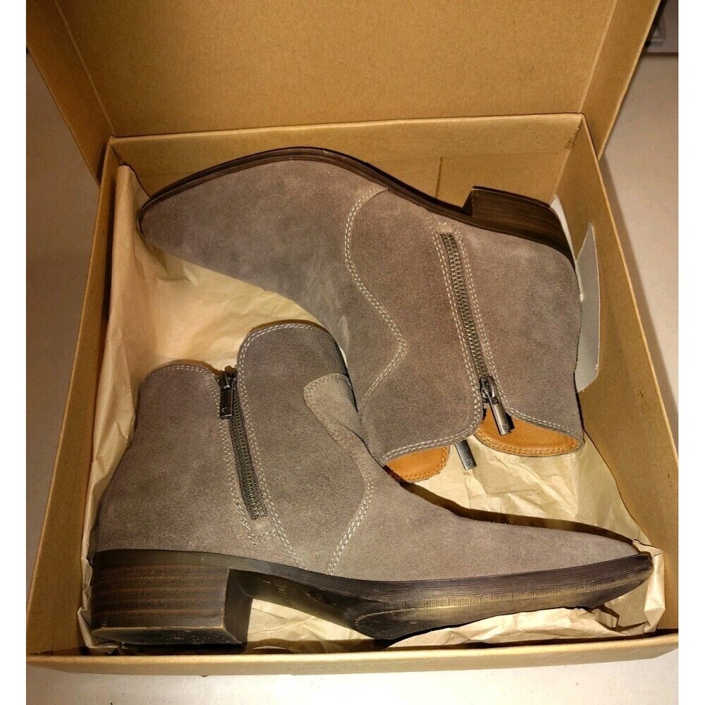 Lucky Brand Tayti Falcon Oiled Suede Western Ankle Boots Women's Size 8.5M - Picture 4 of 11